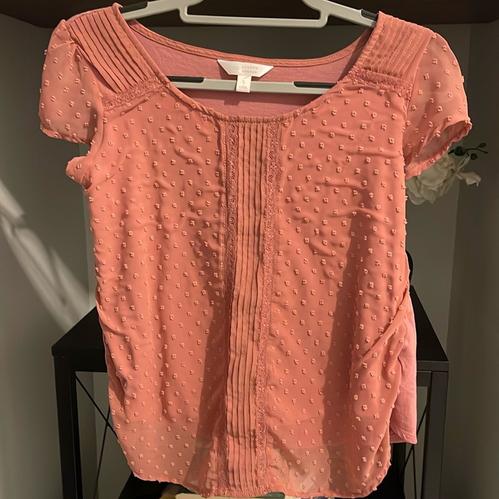 Lauren Conrad Salmon Shortsleeve Small Womens Top